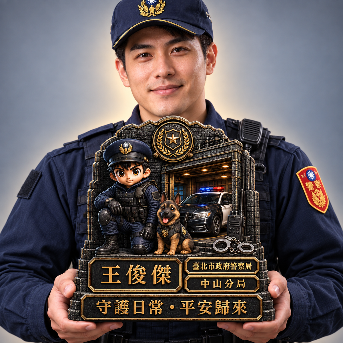 警察職業客製化 3D 視覺壓克力擺件主圖