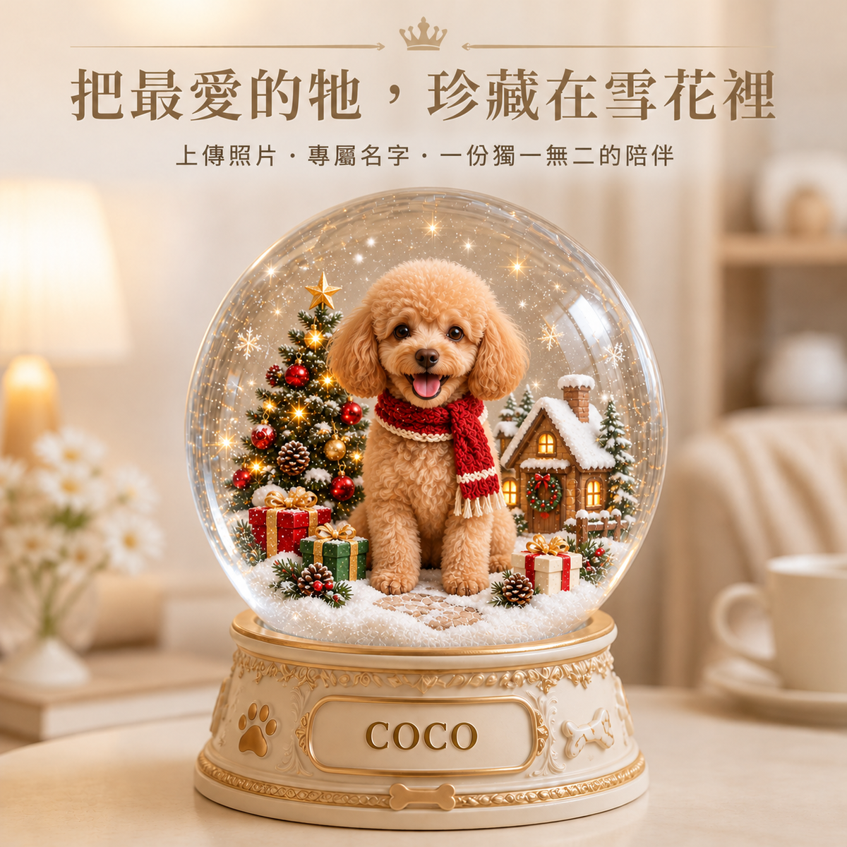聖誕款寵物超厚壓克力擺件主視覺
