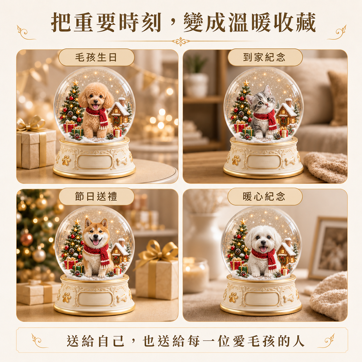 聖誕款寵物超厚壓克力擺件送禮情境
