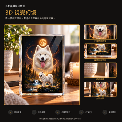 月夜森林寵物藝術的立體視覺層次